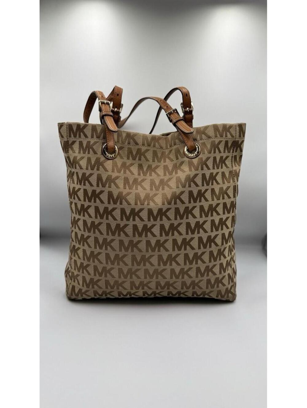 Michael Kors Jetset Canvas Logo Tote Bag Tan